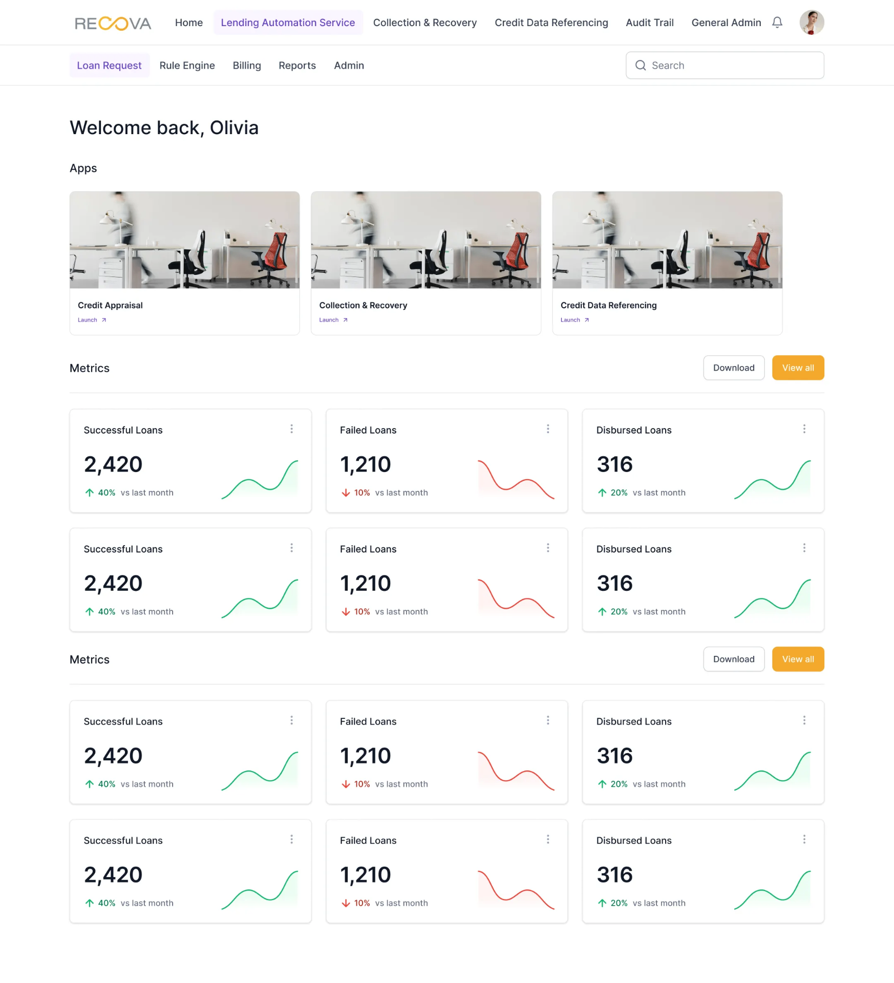 Recova App Suite Redesign